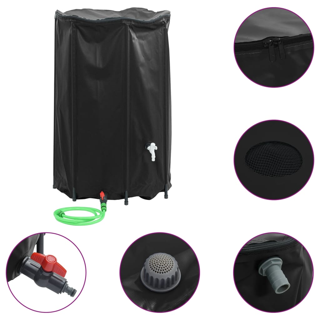 Serbatoio Acqua Portatile Pieghevole 250 Litri - Vescica In PVC Con Rubinetto, Per Campeggio, Irrigazione Ed Emergenza, Tintsabo, Blu