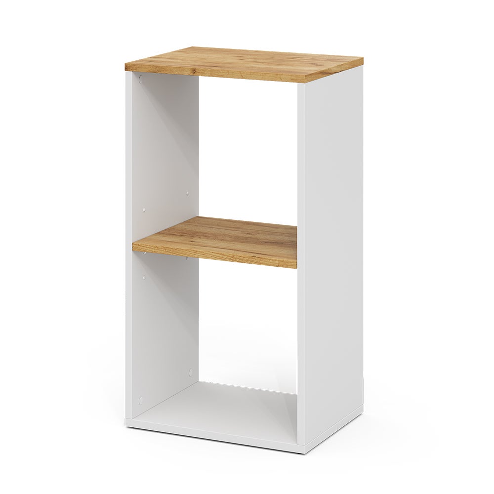 Vicco Półka na książki Tomy, Biały/złoty dąb, 40 x 74 cm z 2 otwartymi przegródkami