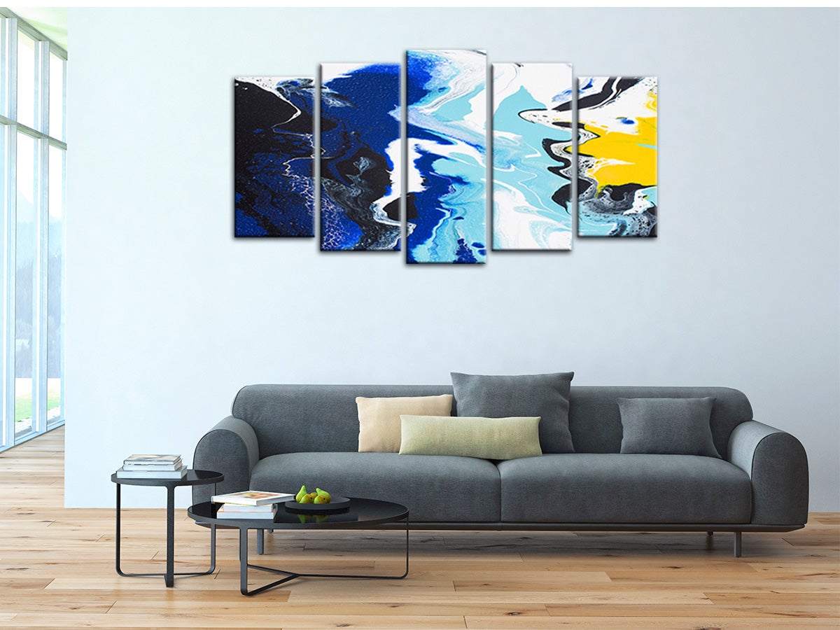 DECLINA, Tableau toile imprimée Paysage, Tableau déco moderne Abstract design, 220x120 cm - 3