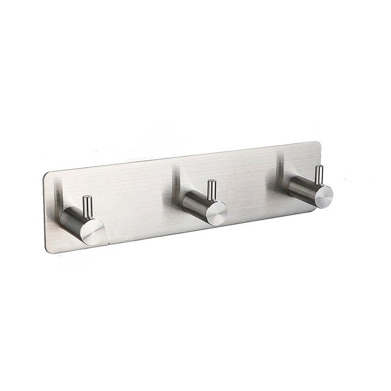 Appendiabiti Da Parete In Acciaio Inox SUS 304 Con 5 Ganci - Capacità 20 Kg, Lucidatura A Specchio, L 36,8 Cm