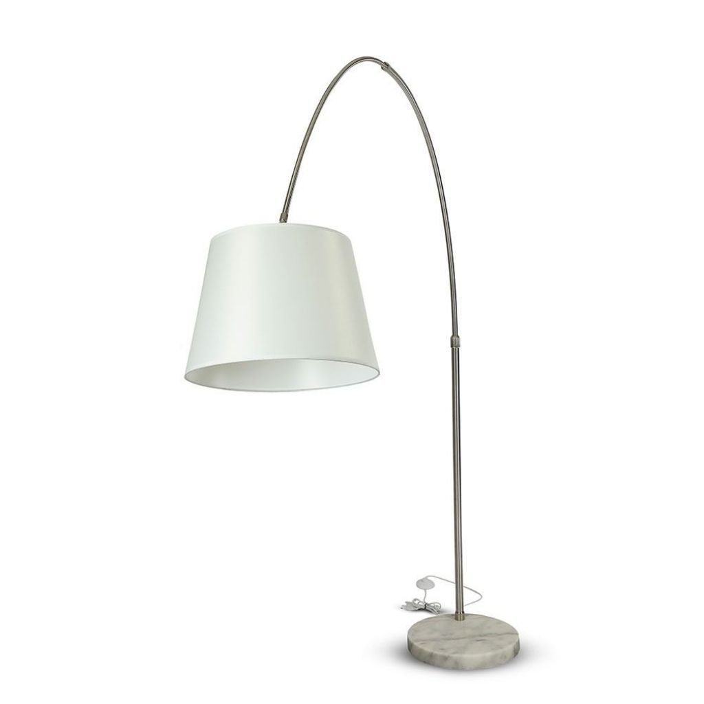 Zakrzywiona lampa podłogowa LED z uchwytem na żarówkę E27 (maks. 60 W) Kolor biały wys. 196 cm
