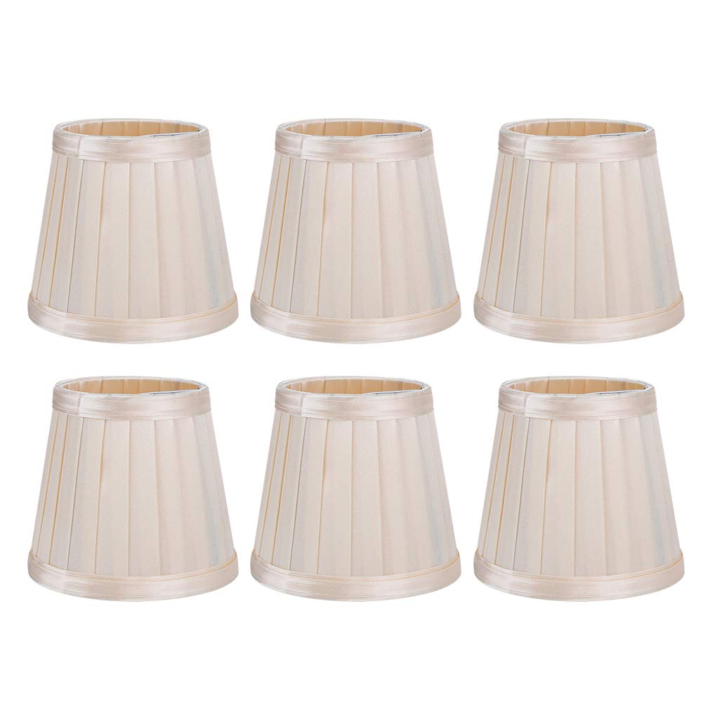 6 Pezzi Paralumi Lampadario, Moderno Nero E14 Paralume in Tessuto per Lampadina Stile Europeo Coprilampada Piccolo Lampadario per la Decorazione