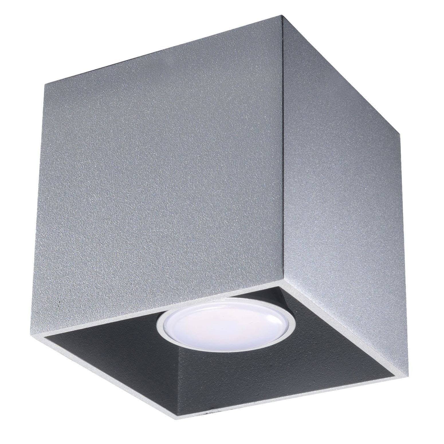 Reflektor sufitowy spot natynkowy Quad kwadratowy szary 1xGU10x40W wym: 10 x 10 cm metal Sollux Lighting