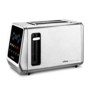 Tostapane Digitale Ufesa One Touch Duo Plus - 1400W, 2 Fessure Larghe, 6 Livelli Tostatura, Funzioni Pane, Bagel, Scongelamento, Con Vassoio Raccoglibriciole