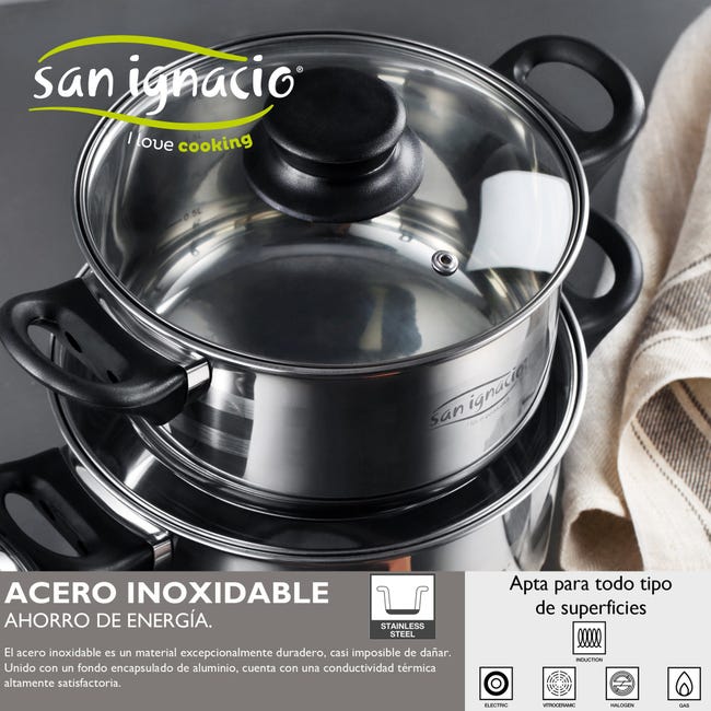 Batteria di Pentole 15 pezzi Acciaio Inox 18/10 Forma Squadrata - Hasc – New Popolo Batteria di Pentole 15 pezzi Acciaio Inox 18/10 Forma Squadrata - Hasc – New Popolo