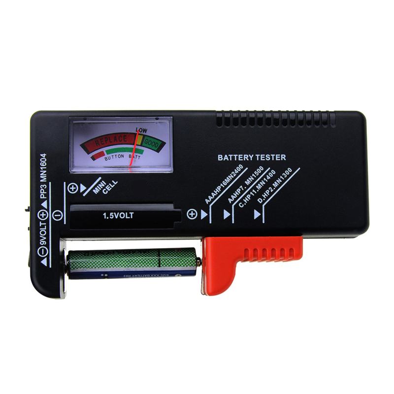 Testeur De Batterie Numérique LCD – Pour Piles AAA, 9V, Boutons, Noir, Sans Marque