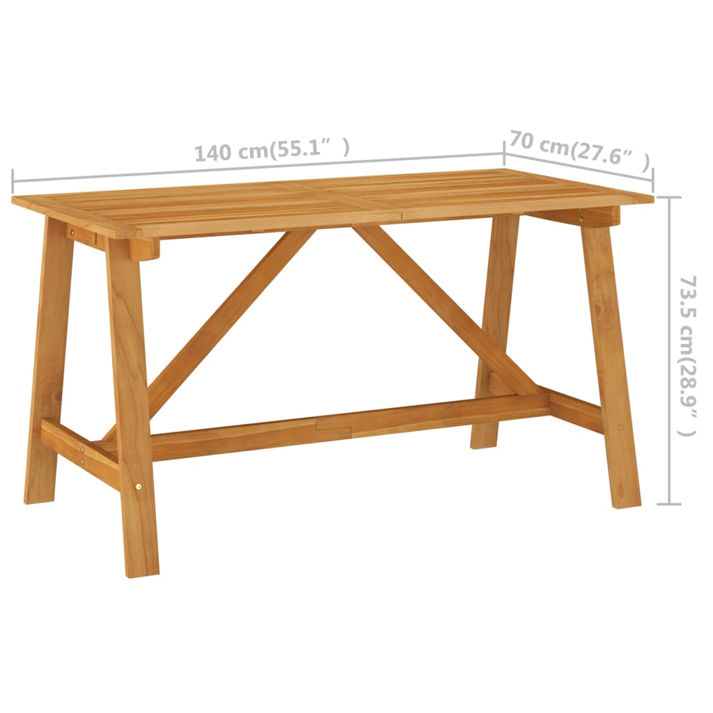 Table de jardin extensible rectangulaire en Bois Marron 4 places - 3