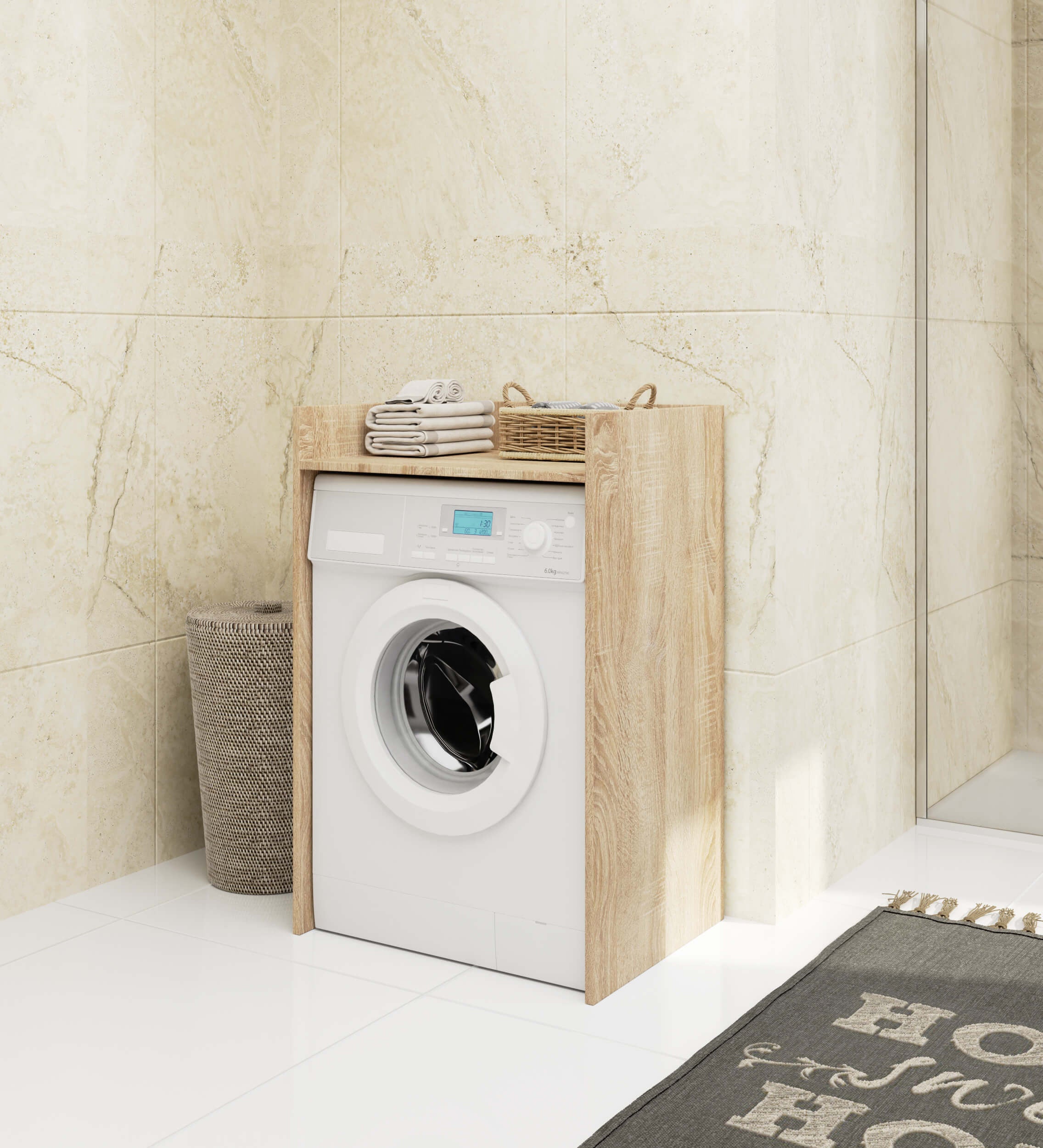 Armario para lavadora AKORD FIN Sonoma Roble 64 cm 64x50x98 cm - 5