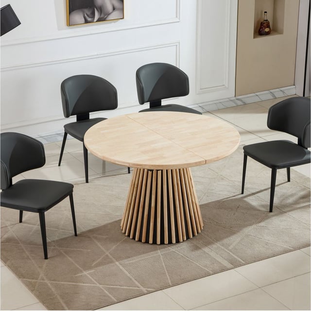 Mesa de comedor Grove redonda extensible nordish 76x120-160-200x120 cm Adec