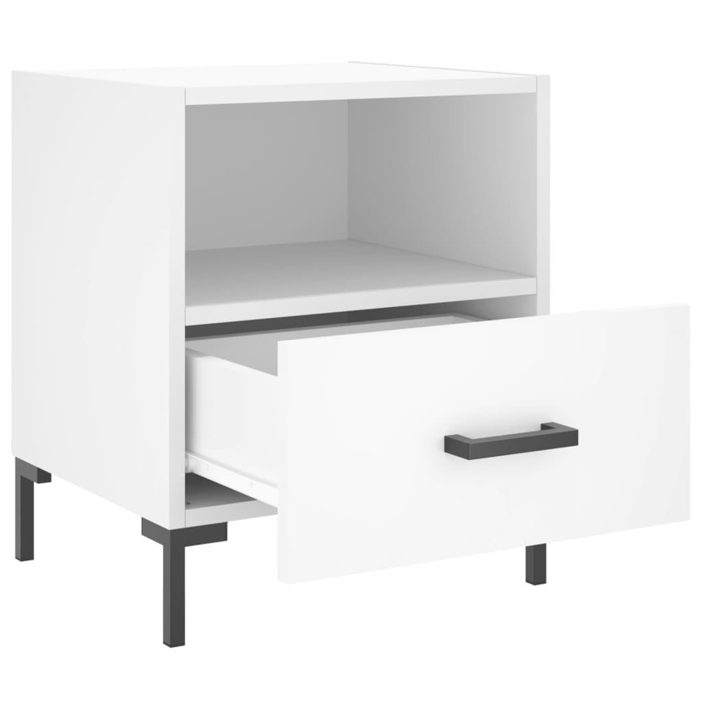 vidaXL Comodini 2 pz Bianchi 40x35x47,5 cm in Legno Multistrato - 5