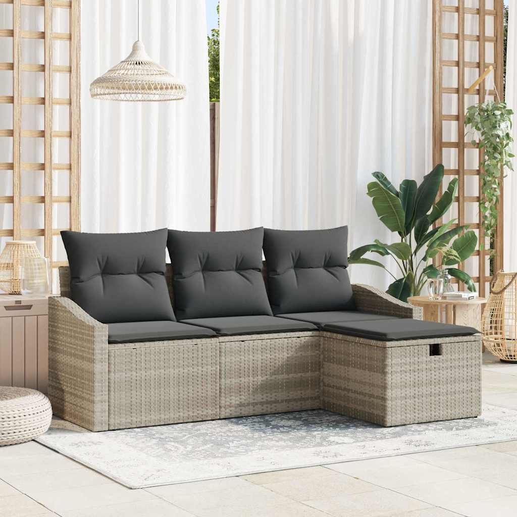 Zestaw Sof z poduszką 4 pcs polirattan vidaXL