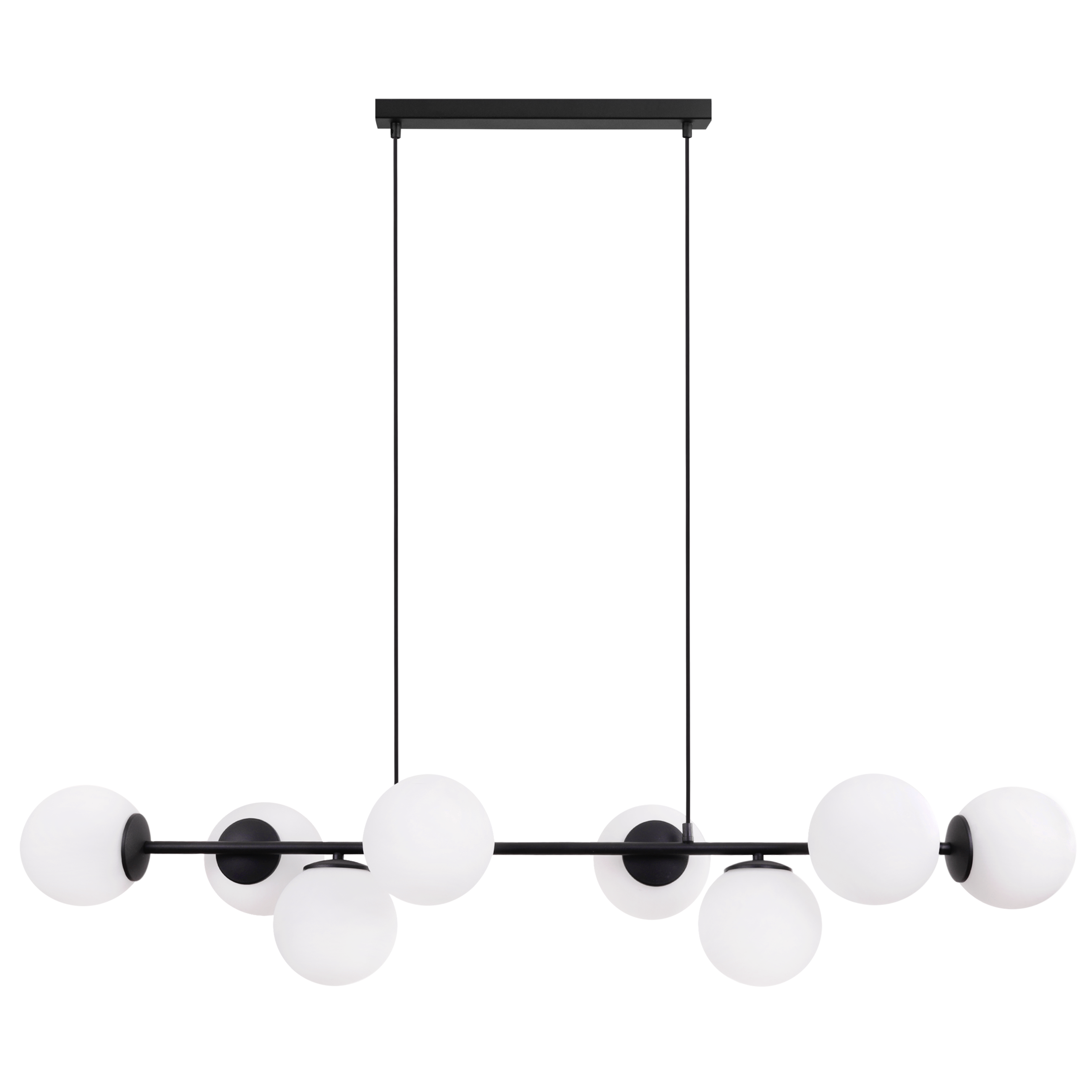 Lampa sufitowa wisząca Siena czarna glamour 8xE14 klosz kula biała Light Home LH