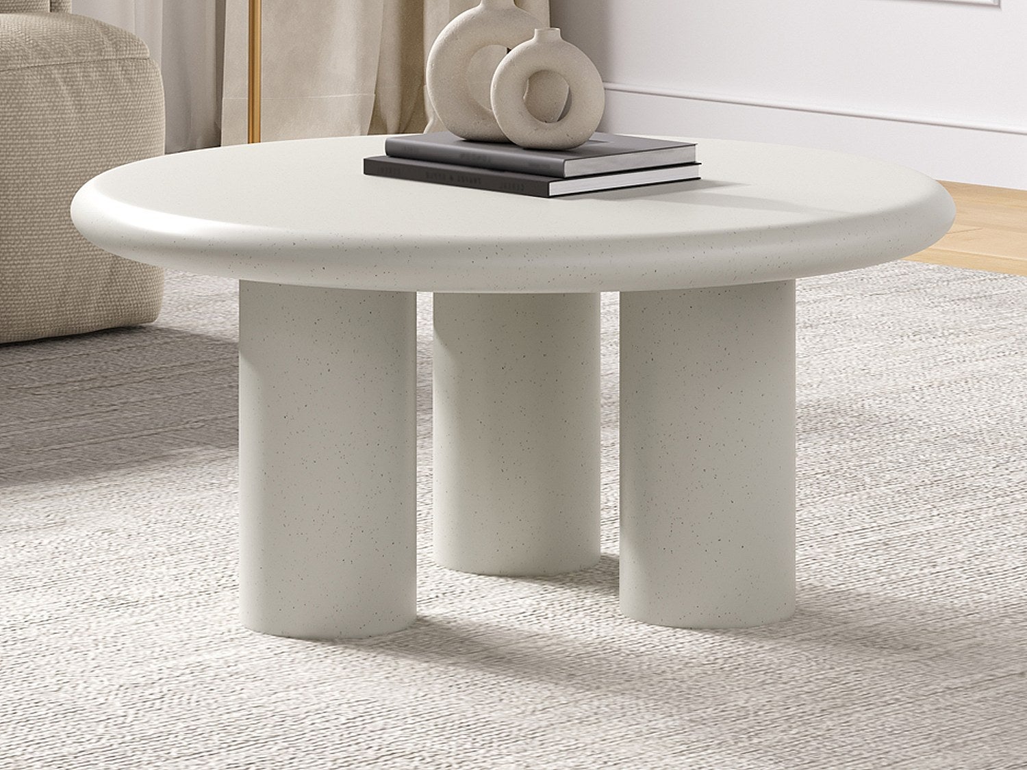 Stolik kawowy z płyty MDF - Efekt wyblakłego betonu - MARELNA