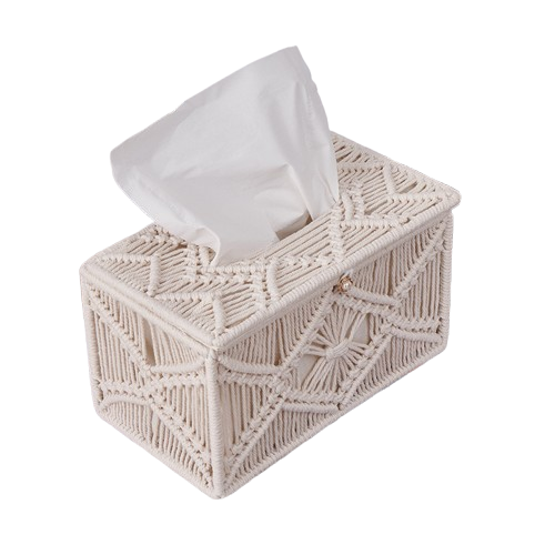 Białe, tkane pudełko na chusteczki, 25*14*14 cm, 1 sztuka, bawełniane pudełko na chusteczki do codziennego użytku, pudełko do przechowywania.