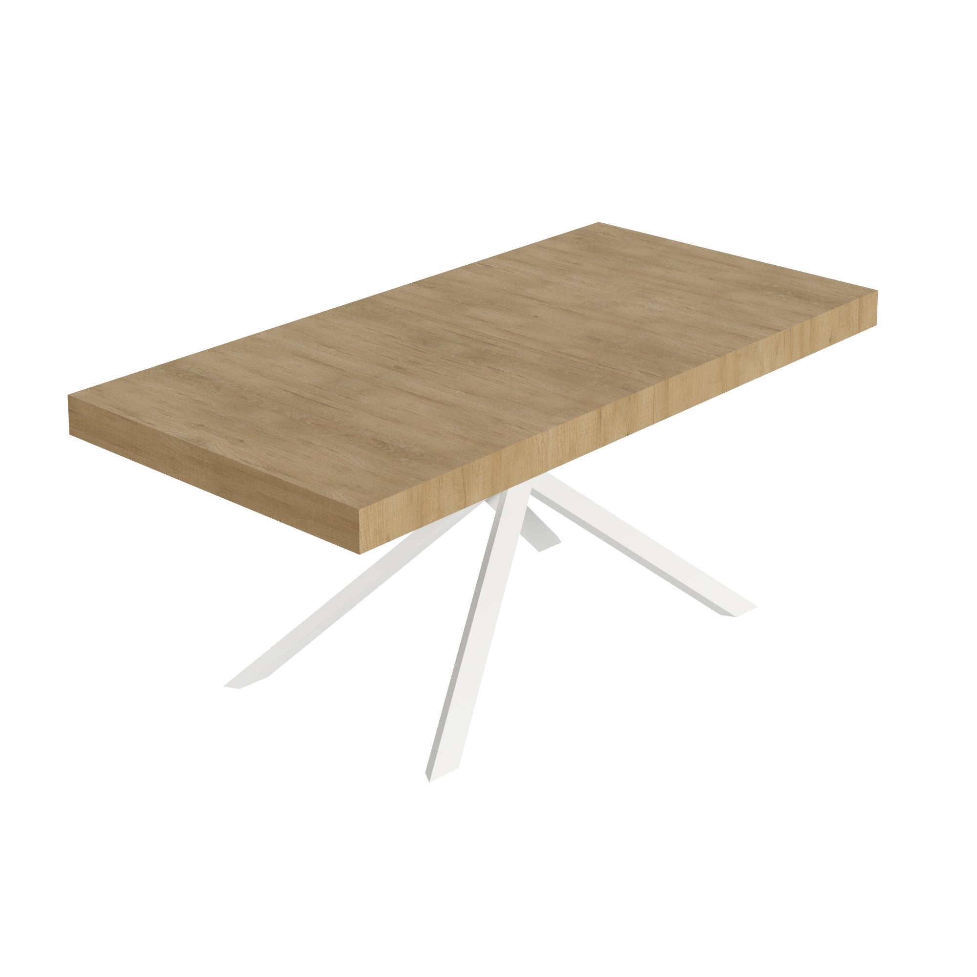 Stół rozkładany Niket 200/304x90 cm dąb naturalny nogi białe