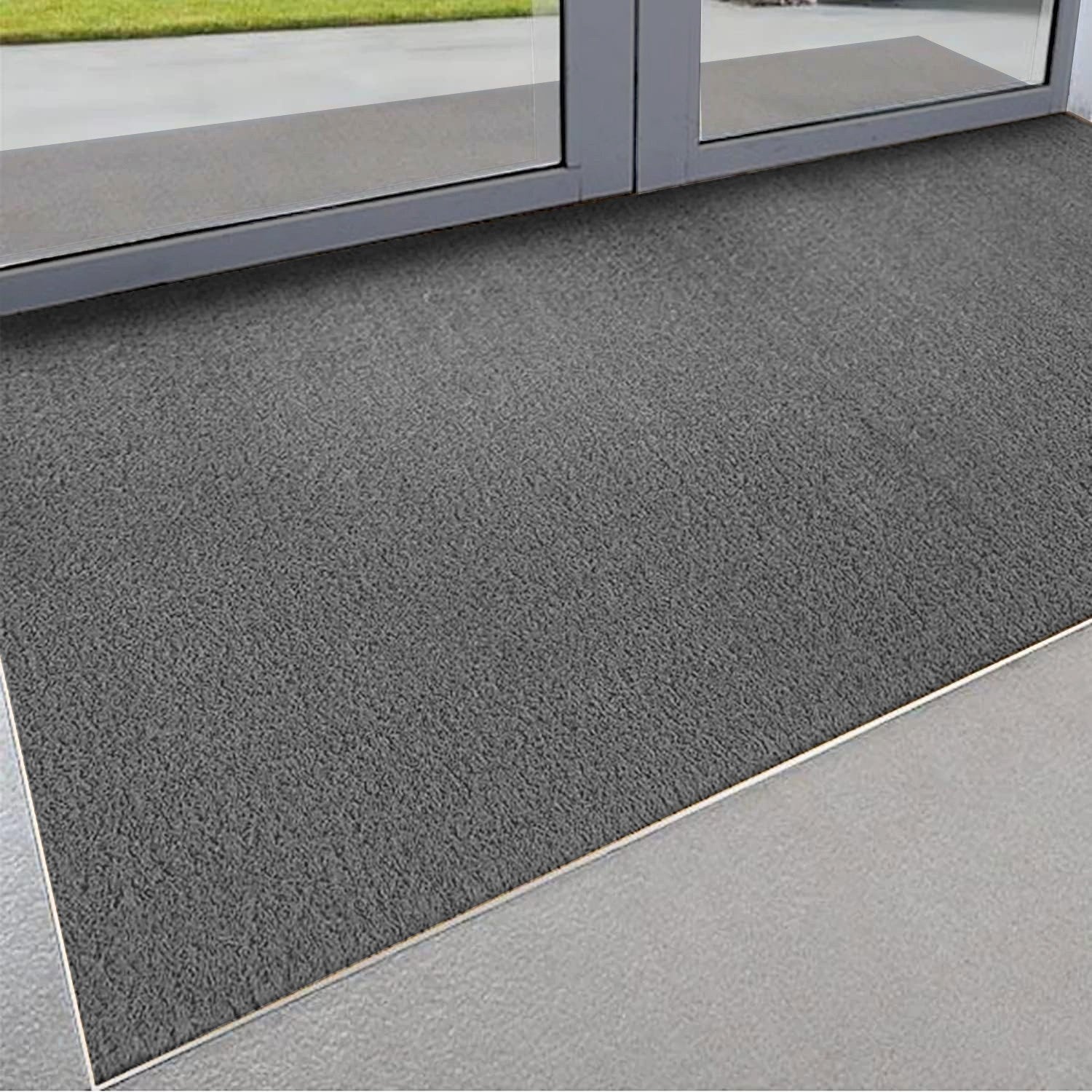 Paillasson Naturel 100x200 cm Coloré Antidérapant Sur Mesure Tapis D'Entrée Gris - 3