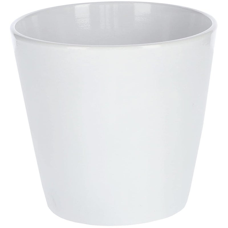 Doniczka osłonka ceramiczna na kwiaty 16 cm biała - KOTARBAU