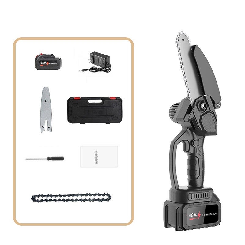 Scie électrique mini, scie à main sans fil, tronçonneuse à chaîne sans fil, scie ergonomique à main, coupe extérieure, 48V avec boîte à outils - 4