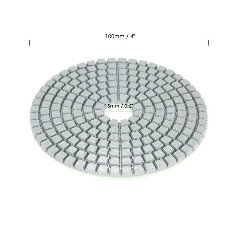 Lot de 11 disques de polissage diamant 4 pouces avec support, pour granit, marbre, pierre, carrelage, céramique et béton - 7