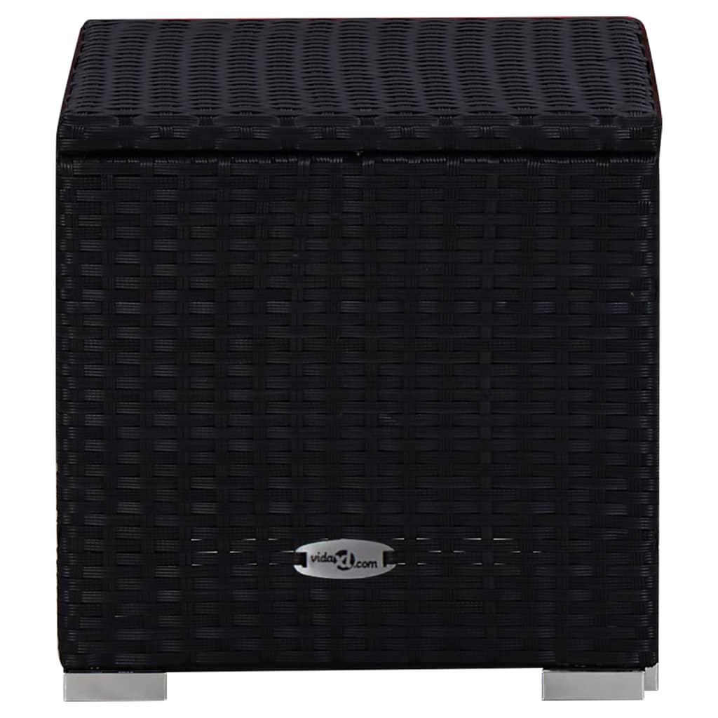 Maison Exclusive - Lettino Prendisole con Cuscino e Tavolino in Polyrattan Rosso - 8