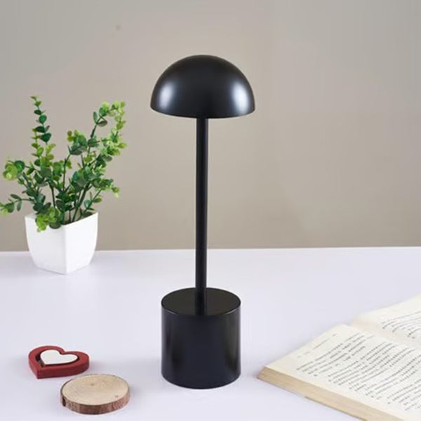 Akumulatorowa lampa stołowa LED, okrągła, akrylowa, 3 kolory, ze ściemnianiem, do salonu (czarna), 1 sztuka