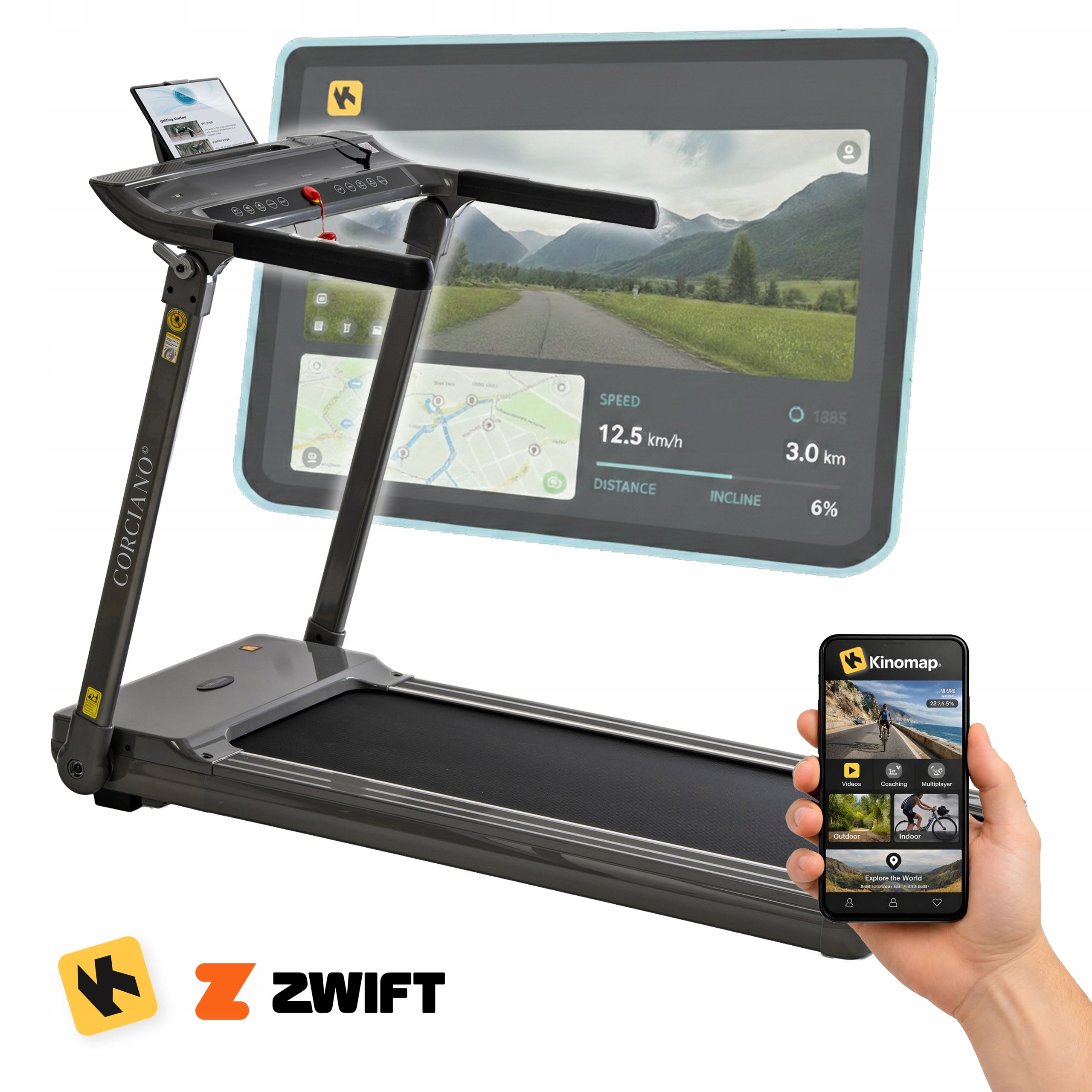 Bieżnia Elektryczna domowa Składana CORCIANO CINTRA 1-16km/h 140kg