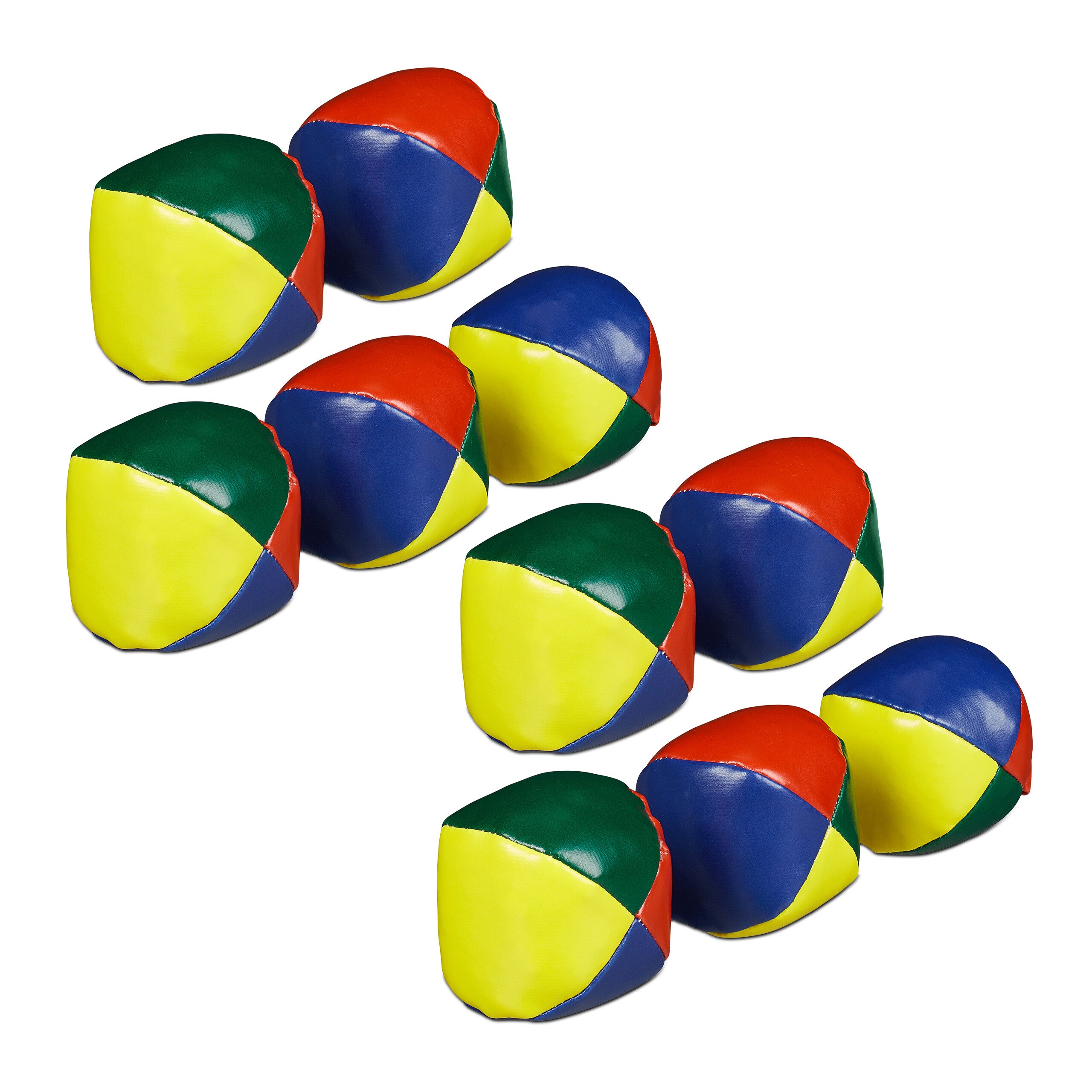 Relaxdays Set Da 10 Palline Giocoleria - 65 Mm, Colorate, Piene Di Sabbia - Per Principianti E Bambini