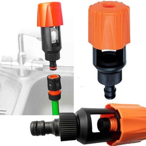 Attacco Universale Per Tubo Da Giardino A Rubinetto - Adattatore Per Irrigazione In ABS Arancione, Facile Installazione - 4
