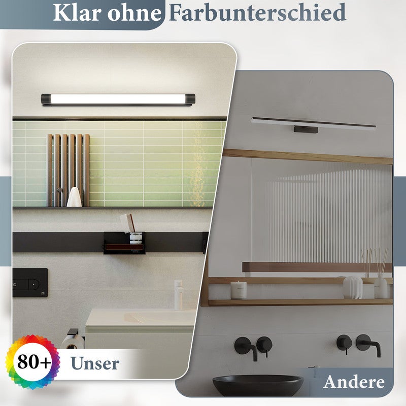 Lampa lustrzana LED Nettlife 50 cm, 10 W, czarna, do łazienki, neutralne światło 4000 K, wodoodporna IP44, nowoczesna, do kuchni lub szafy - 5