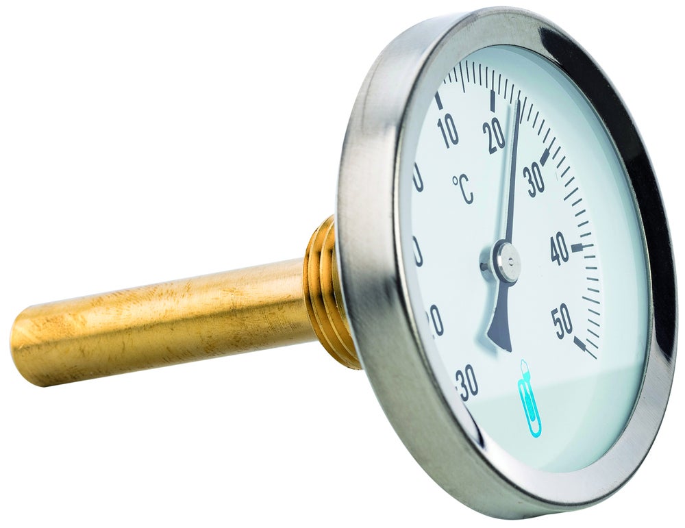 Thermomètre Bimétallique à Ressort Pour Tuyaux - Cadran Facile à Lire - Étanche IP55 - Plage 0-120°C