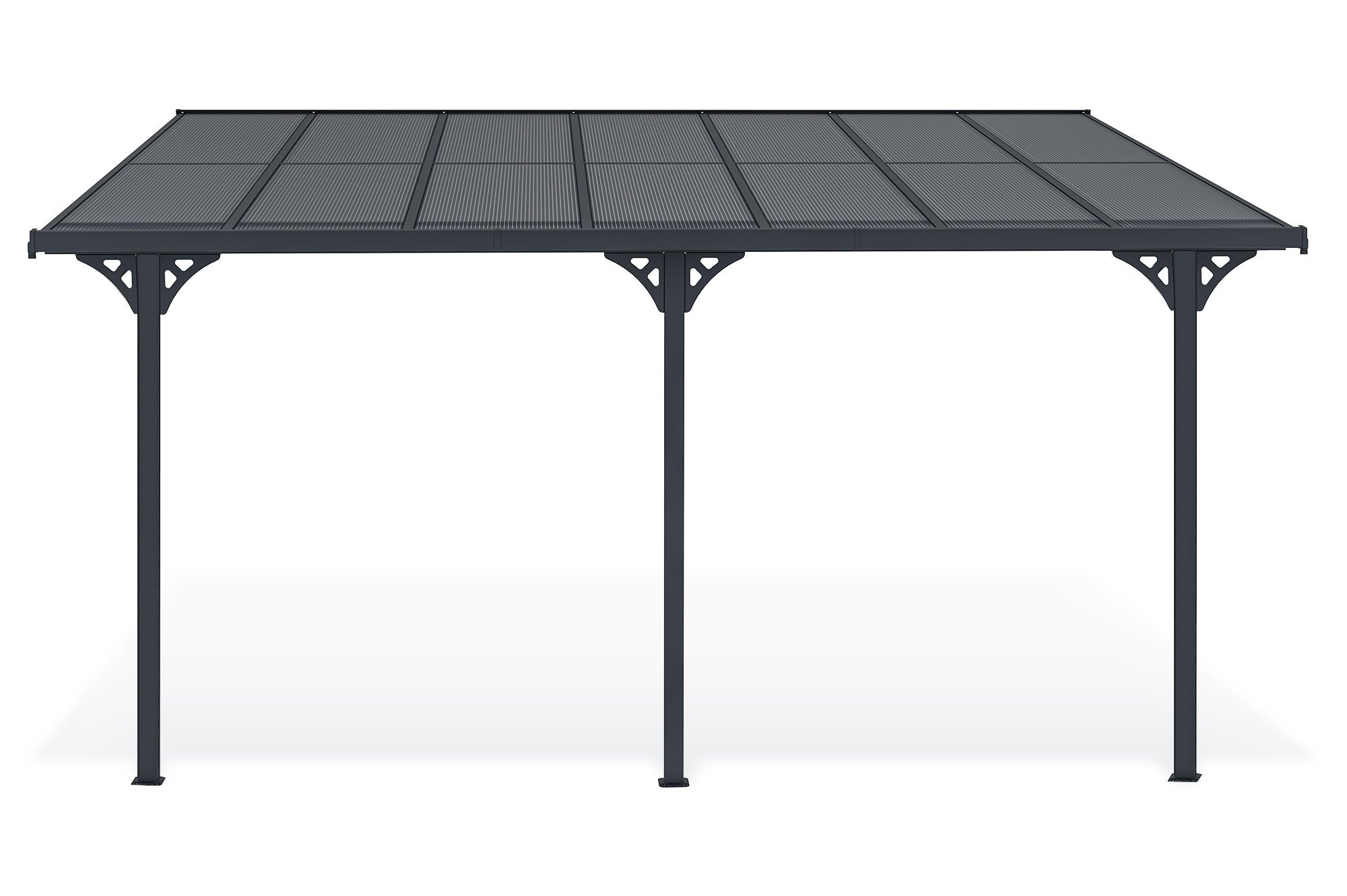 Pergola adossée Gris en Aluminium 13.5 m² - 4
