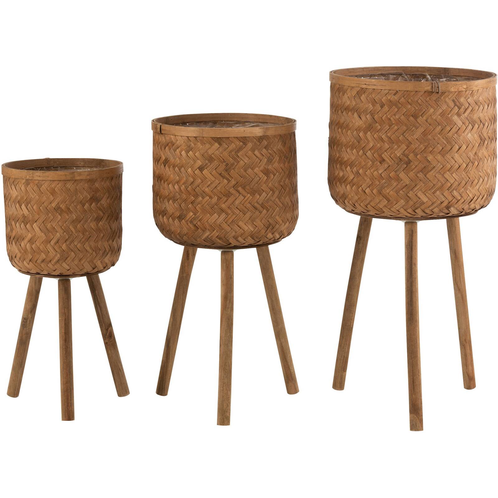 Lot de 3 cache-pots Waban en Bambou 37 x 37 x 75 cm Naturel - 2
