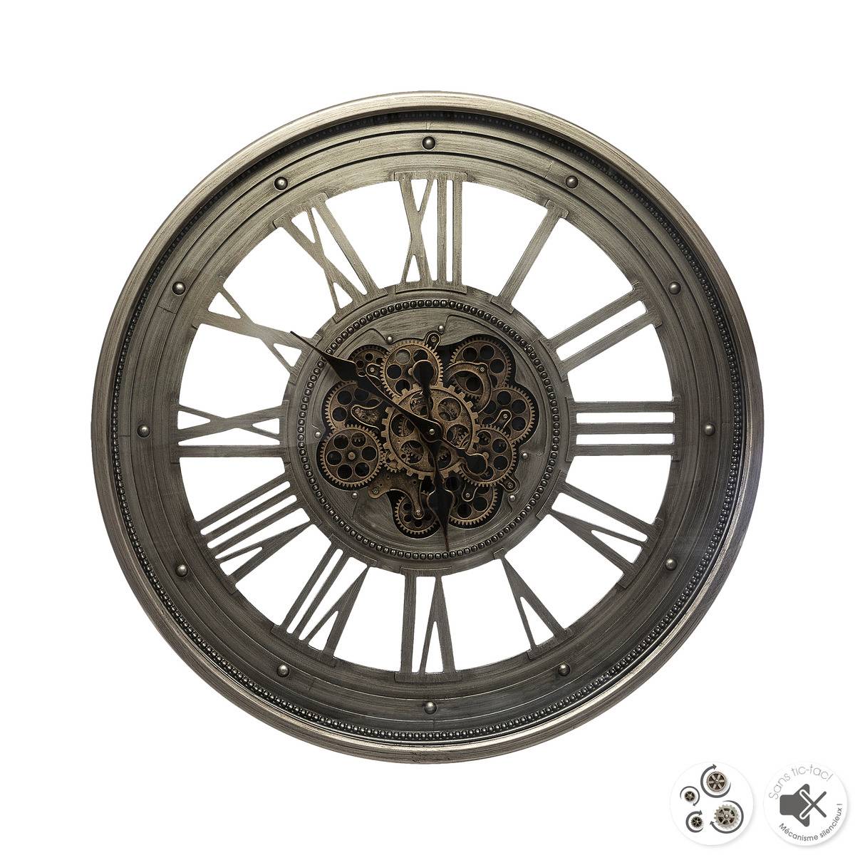 Atmosphera - Horloge mécanique Guiliana métal Beige d50cm