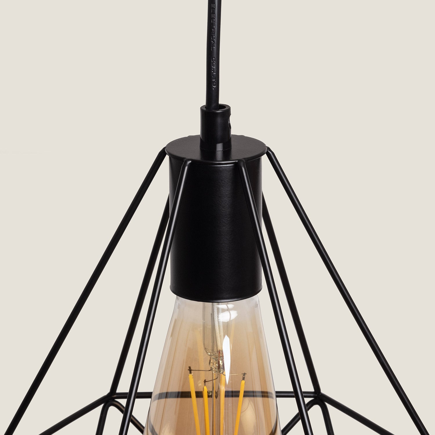 Lustre Suspension Métal Sardo, Noir, Métal, E27, IP20, 1250 mm x 200 mm x 200 mm - 2