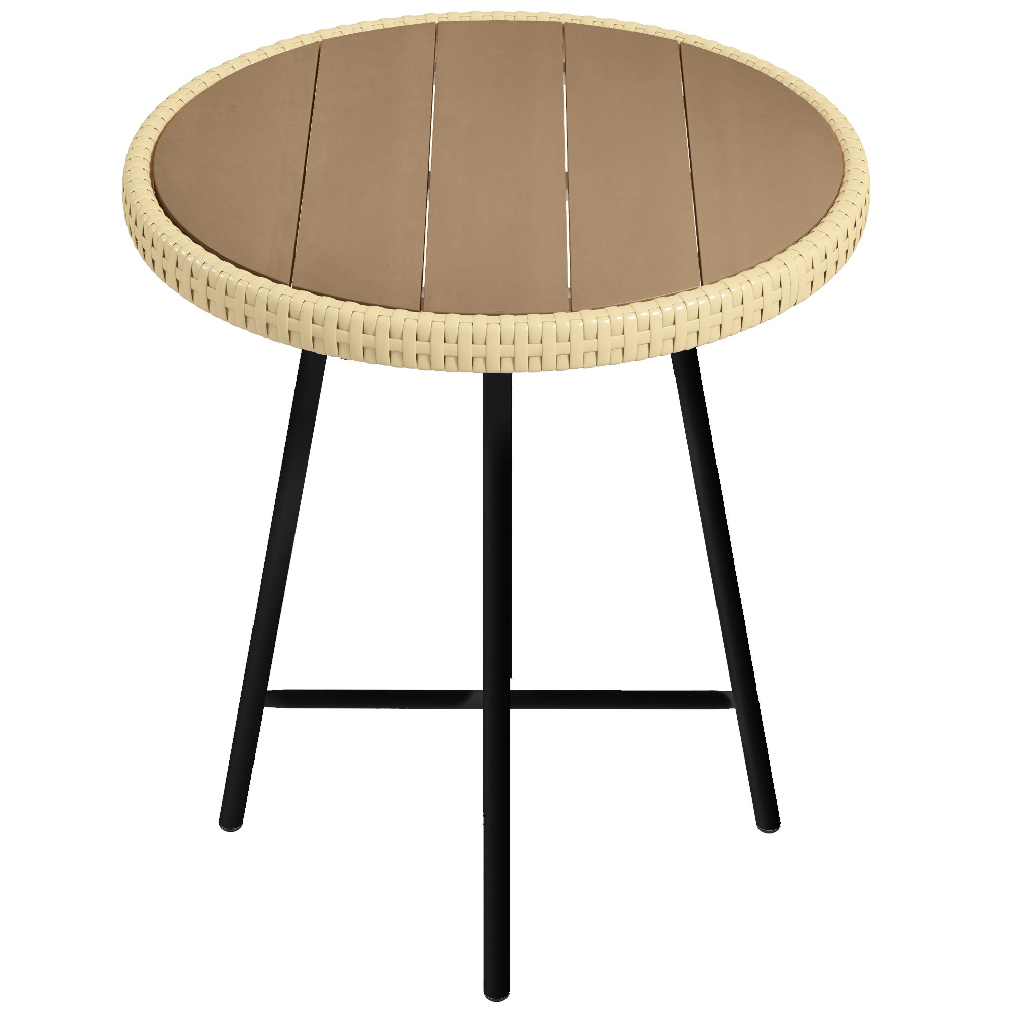 Tavolino Da Caff&egrave; Giardino In Rattan E Vetro Temperato - Design Elegante Per Esterni, 50x50 Cm
