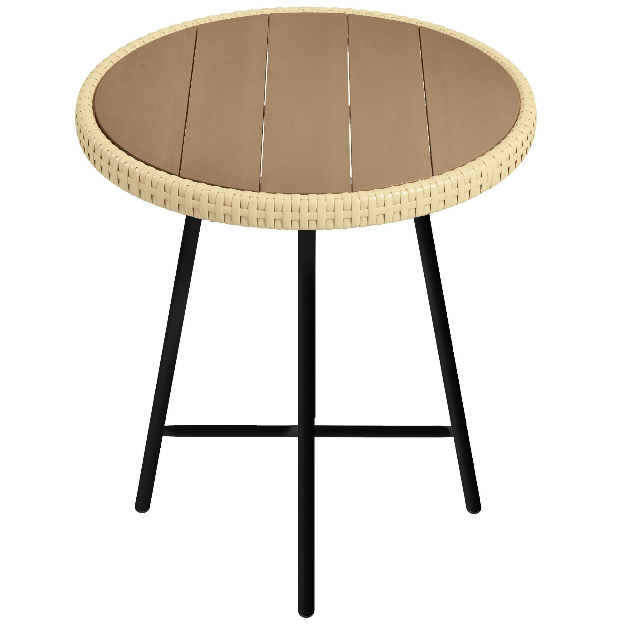 Tavolino Da Caffè Giardino In Rattan E Vetro Temperato - Design Elegante Per Esterni, 50x50 Cm - Foto 1