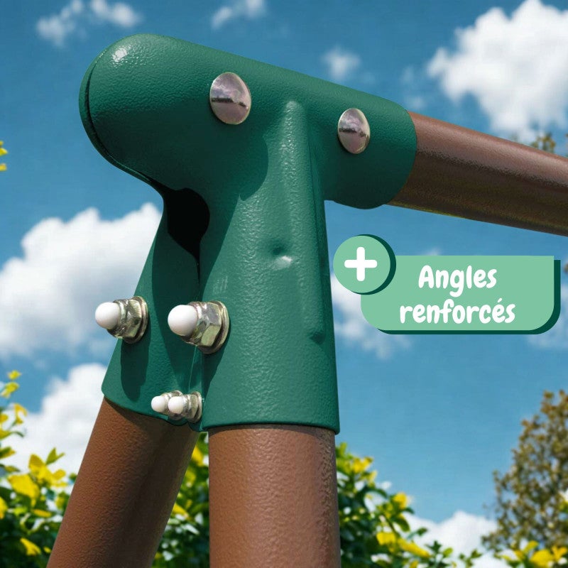 Portique 3 agrès en métal avec face à face MALO MENTHE - 6