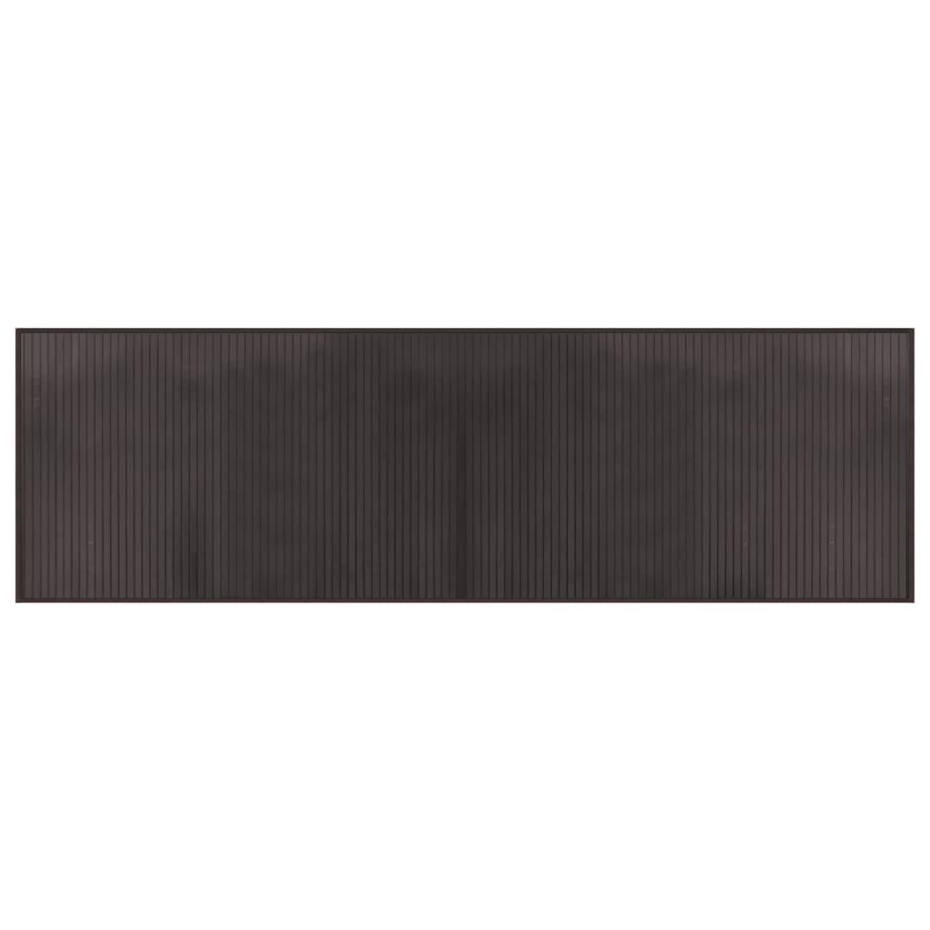Tapis rectangulaire marron foncé 60x200 bambou - 2