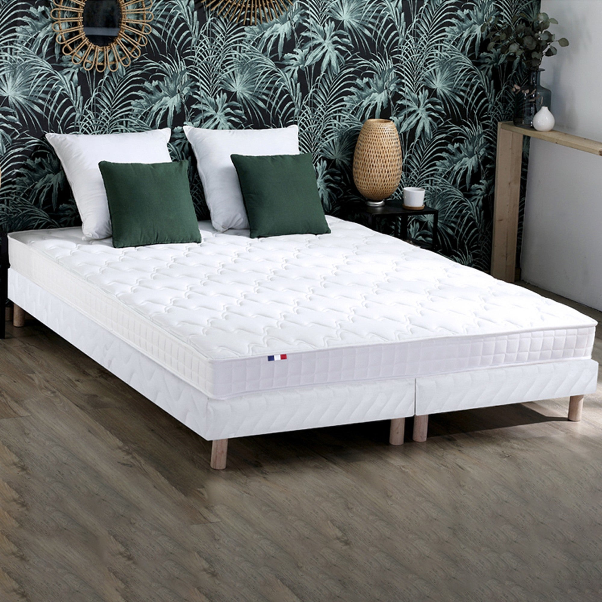 Sommier tapissier à lattes blanc Made in France 2x90 x 200 - 3