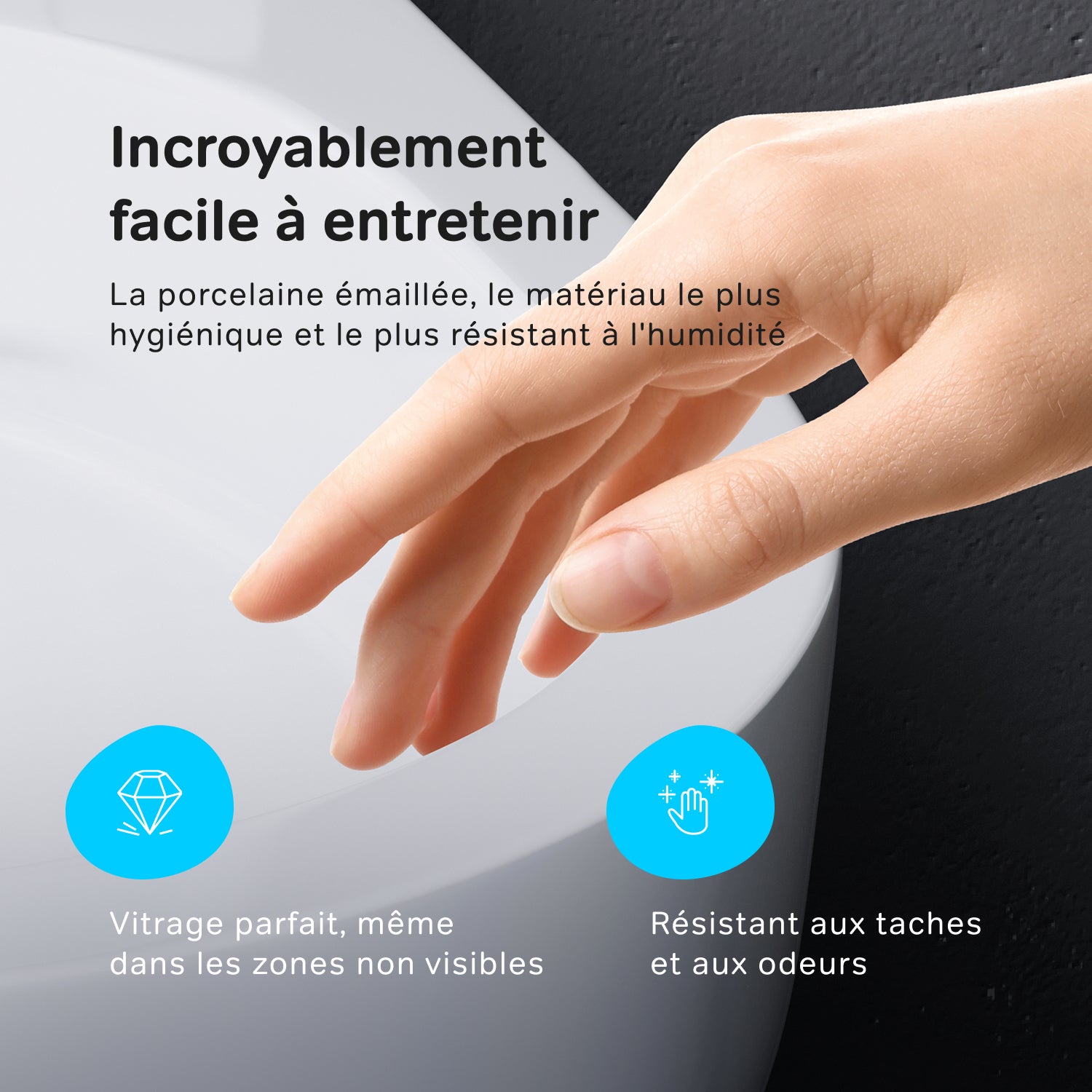 Pack WC suspendu bâti mural et cuvette Plaque Carrée Noire, Pack WC Bati-support AM.PM Gem - 8