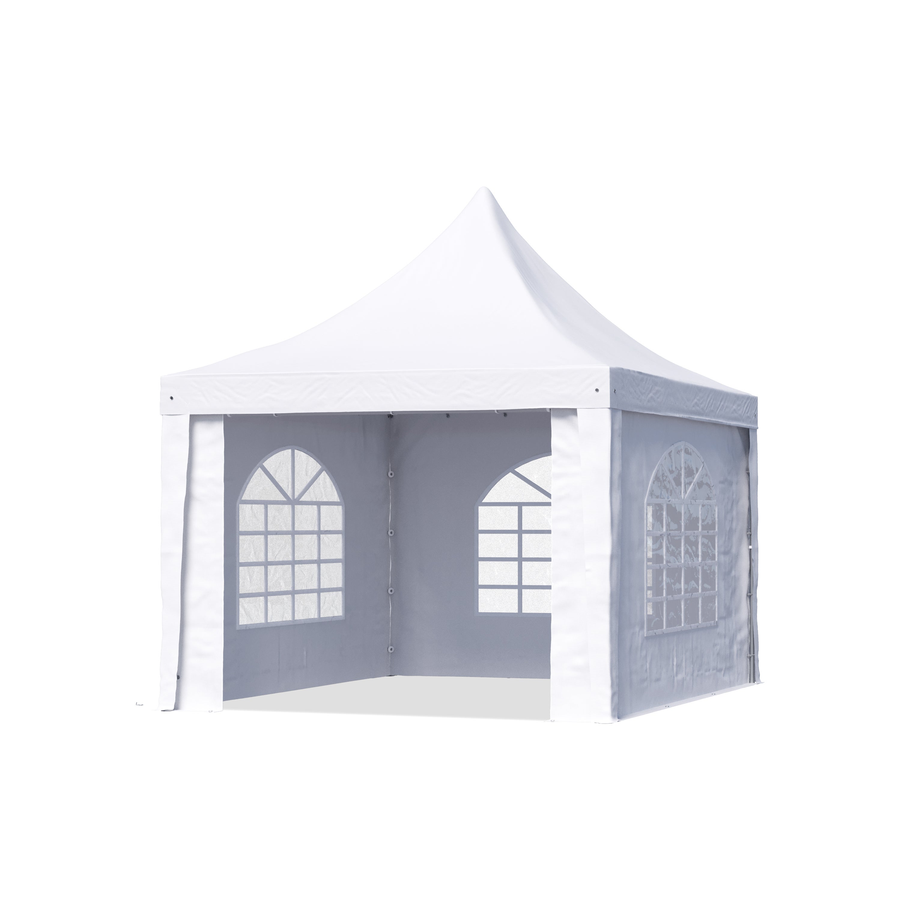 TOOLPORT Namiot Pagoda Pawilon 3x3 m – szybki i łatwy montaż z oknami – wytrzymała biała plandeka PVC 700 g/m²
