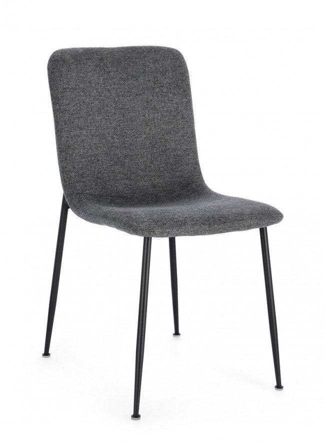 Zestaw 6 krzeseł do jadalni z włókna syntetycznego, ciemnoszary