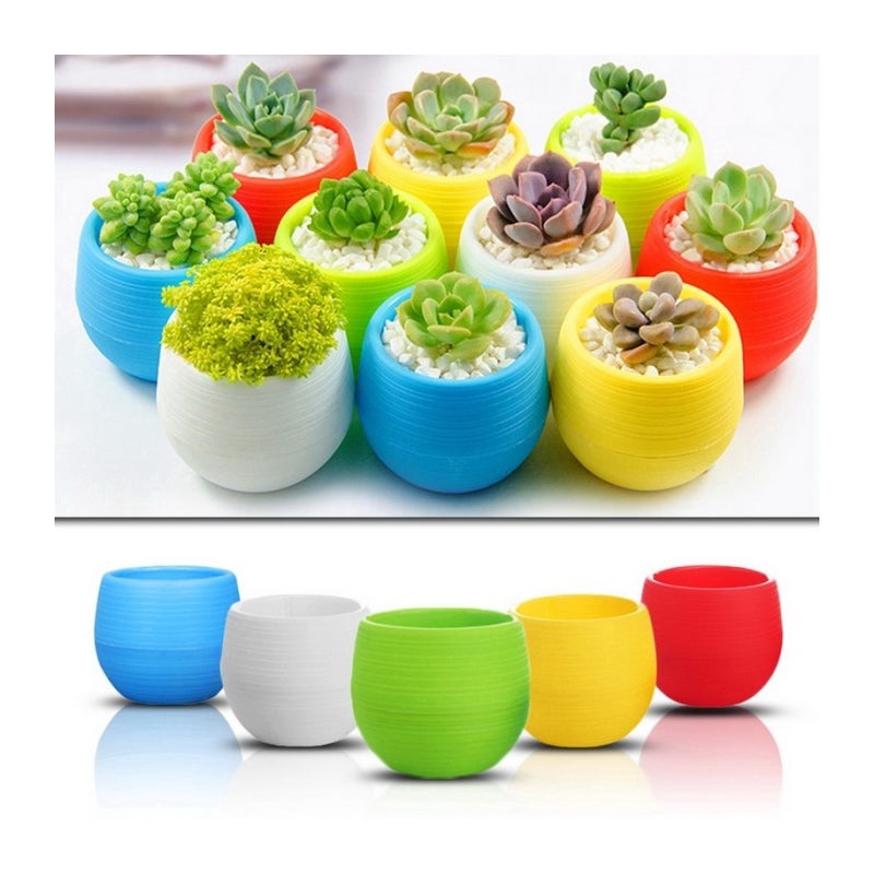 Zestaw 10 mini okrągłych doniczek na sukulenty, doniczki z PP z funkcją drenażu, odpowiednie do dekoracji domu/biura