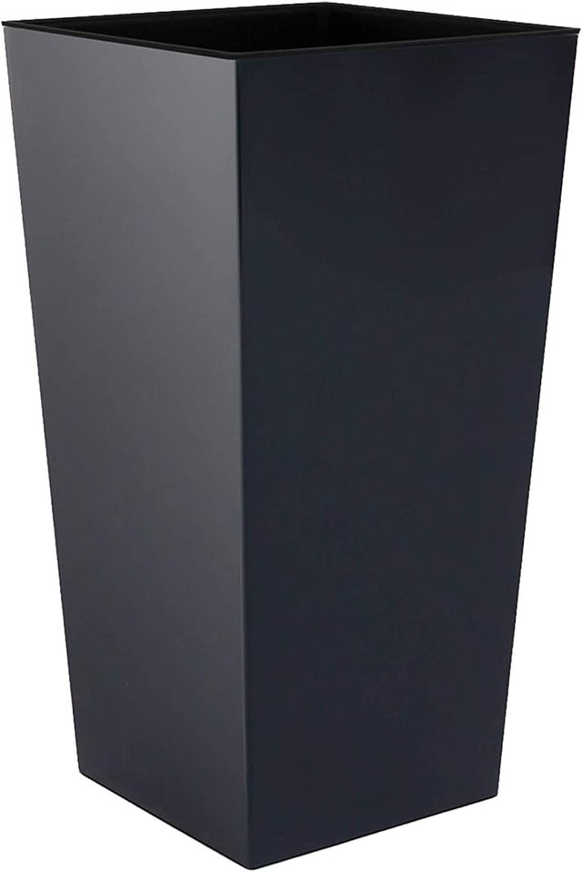 Pote de plástico antracite alto 26,6L - 50 x 26,5 x 26,5 cm com tanque