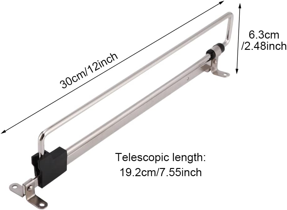 Bastone appendiabiti telescopico per armadi (30 cm), retrattile ed estensibile, ideale per appendere facilmente i vestiti - 3
