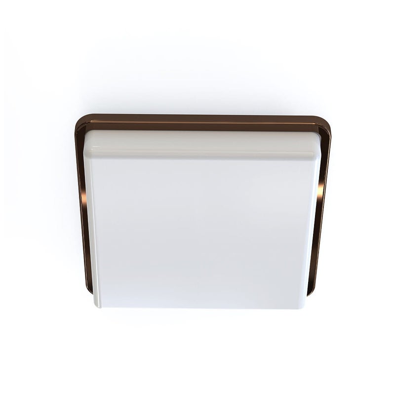 Plafon Tahoe kwadratowy brązowo-biały 2xE27x15W wym: 7 x 25 cm IP44 tworzywo sztuczne Nowodvorski Lighting