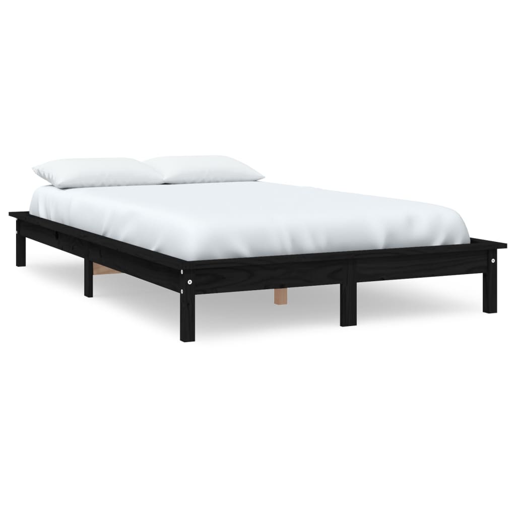 Cadre de lit sans matelas noir bois de pin massif vidaXL - 2