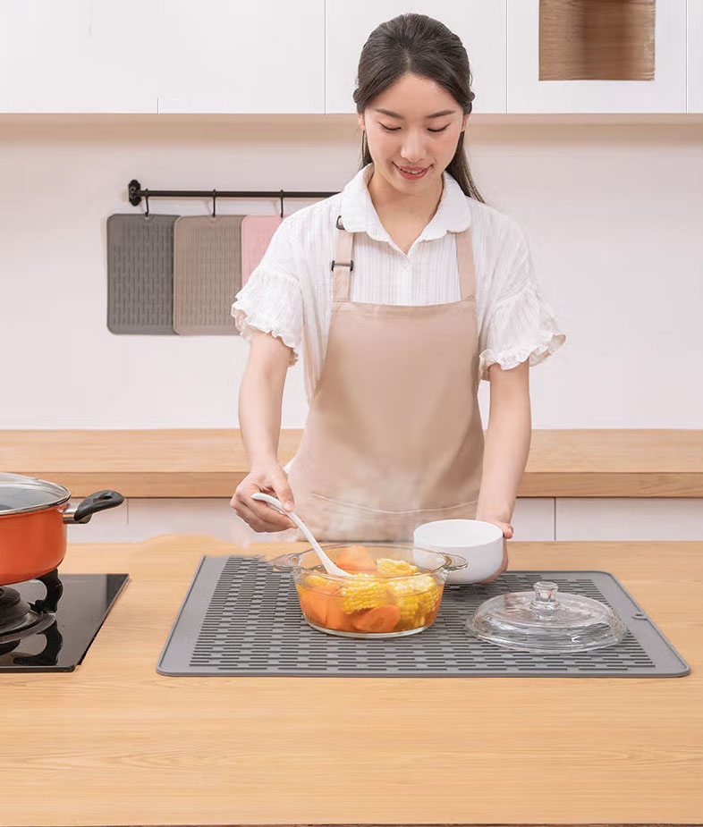 Mata izolacyjna do kuchni, silikonowa podkładka na stół do jadalni, 40*50cm, ciemnoszara