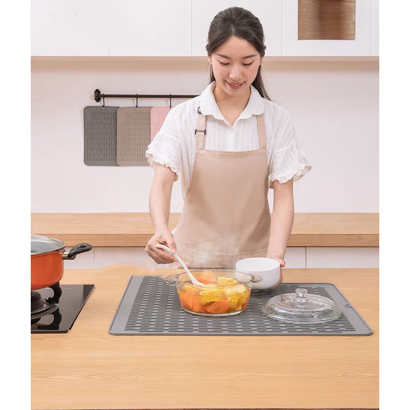 Mata izolacyjna do kuchni, silikonowa podkładka na stół do jadalni, 40*50cm, ciemnoszara