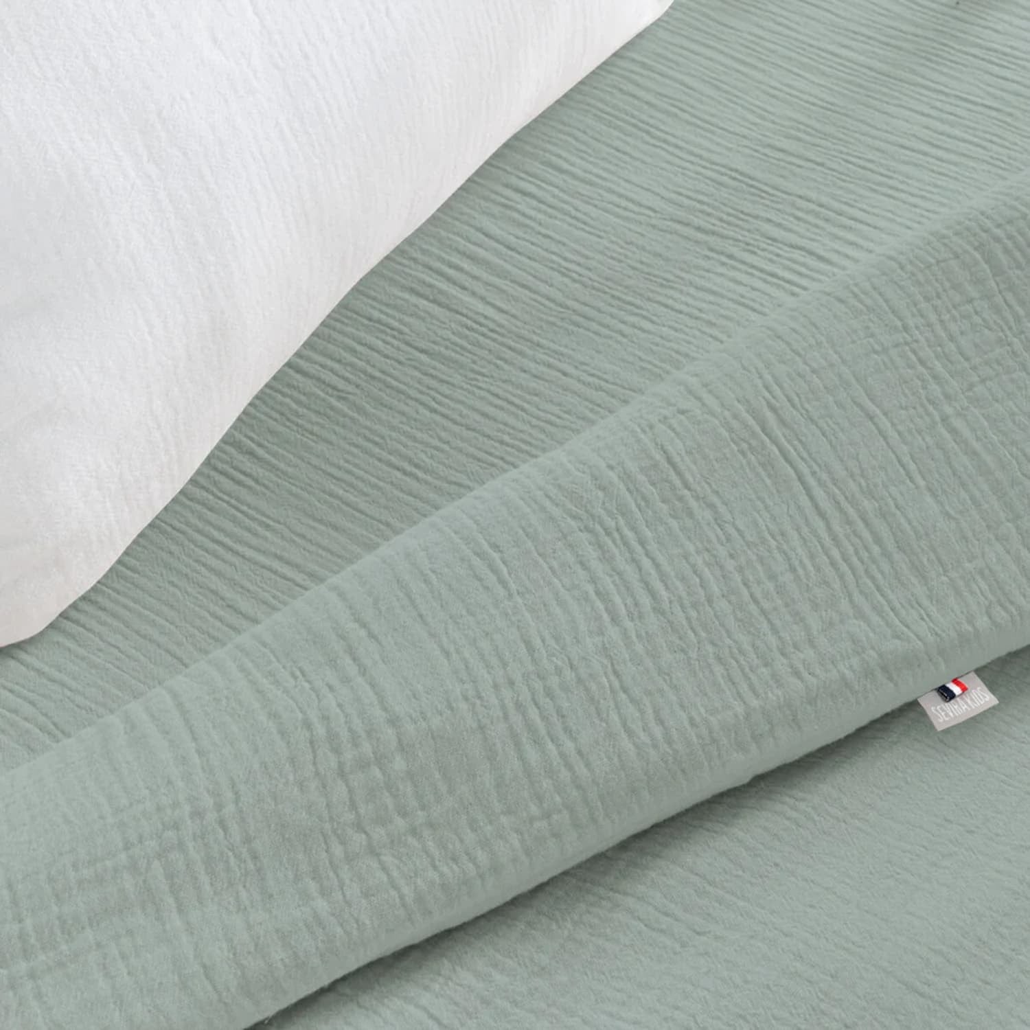 Drap housse uni en gaze de coton - 7